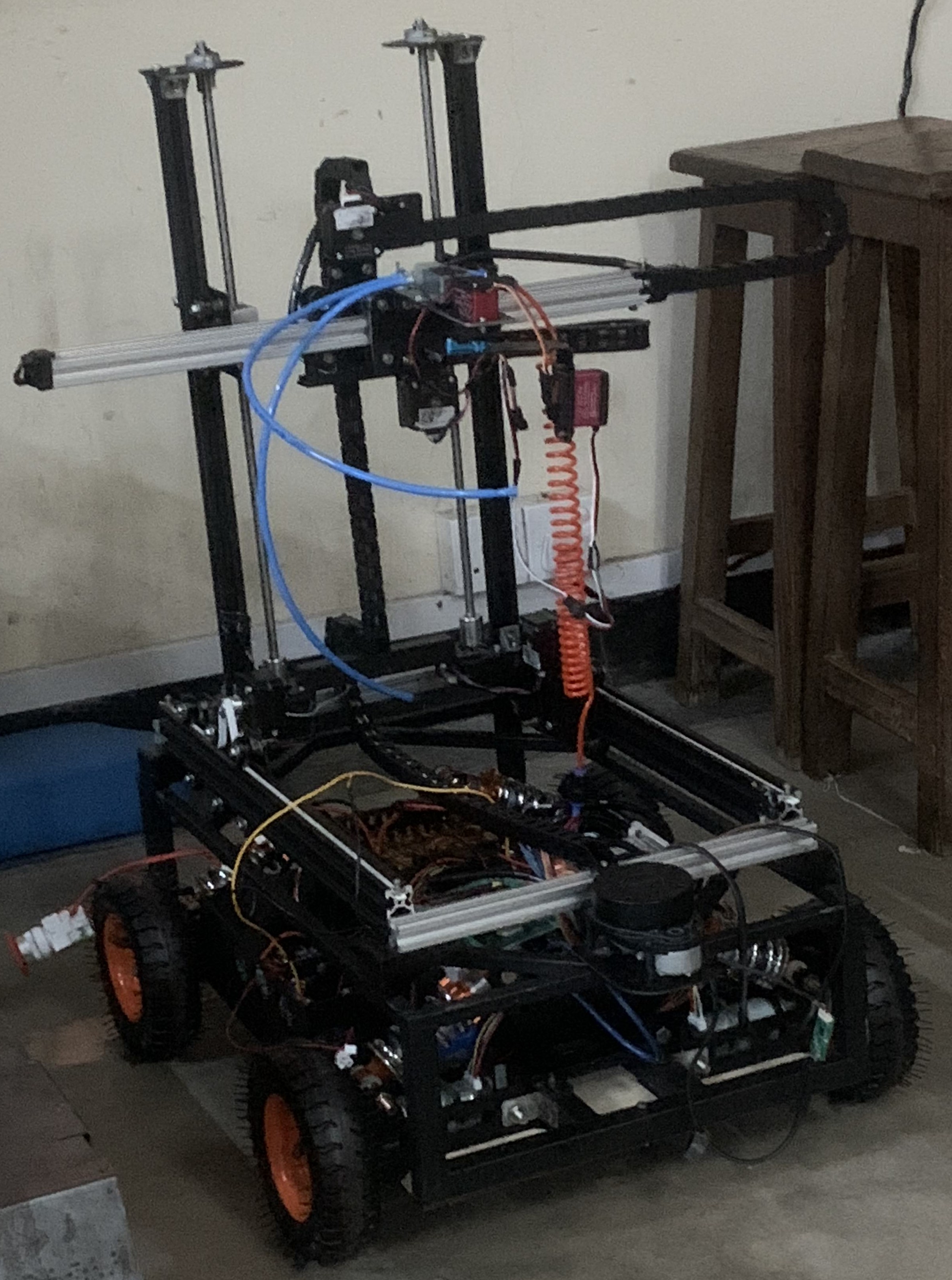 Electronics bay with Li-ion pack, BMS, and distribution